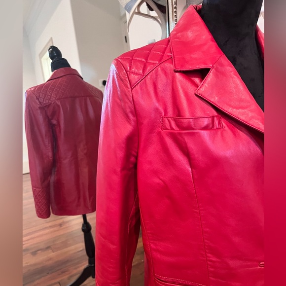 Leather Blazer Jacket Coat - Picture 3 of 11